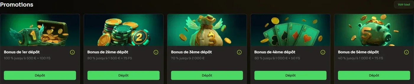 Bonus et Promotions Holyluck